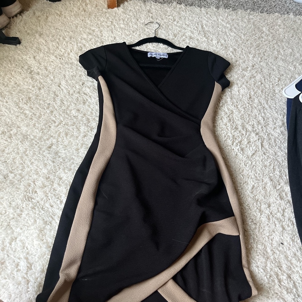 Black and tan shirt dress